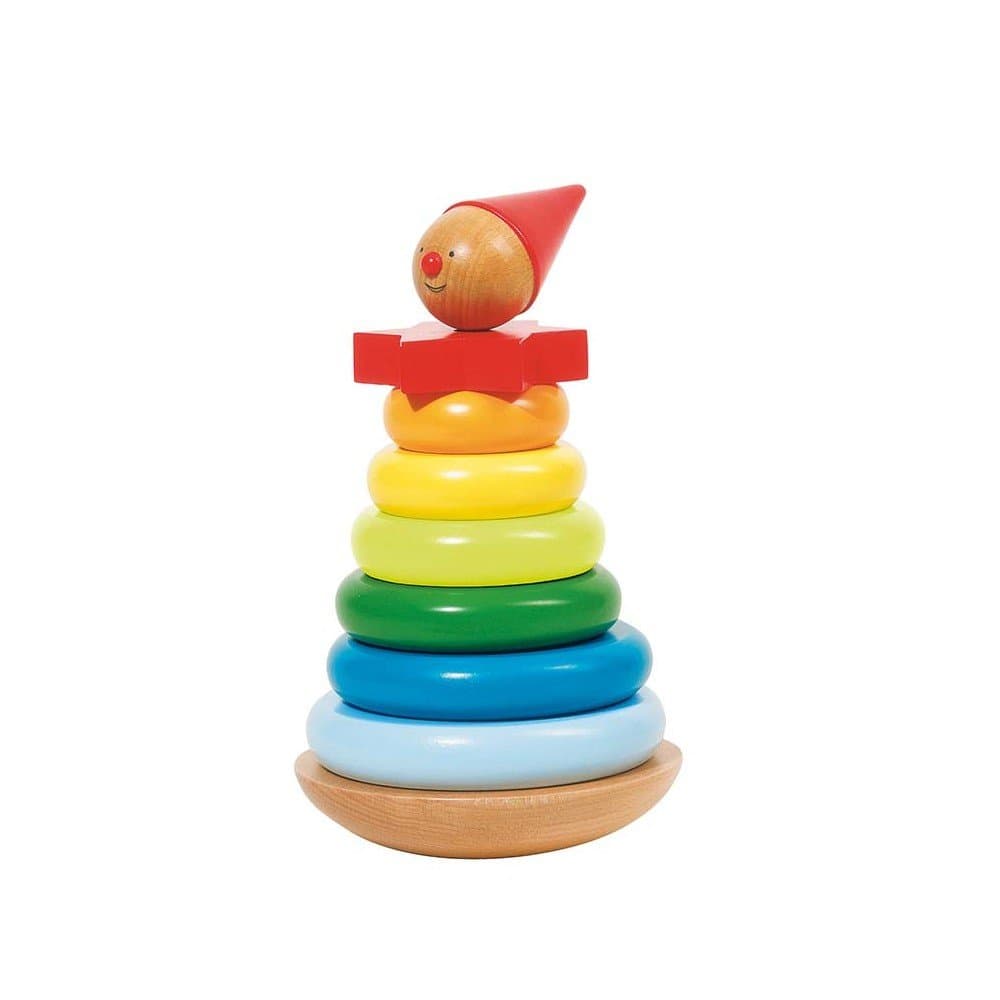 Дървена играчка за сортиране (низанка) Клатушкащо се човече Goki