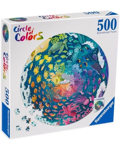 Пъзел Ravensburger 500 ел. - Кръг от цветове: Океан