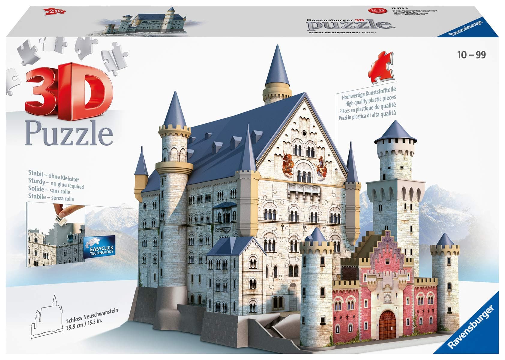 3D Пъзел Ravensburger 216 ел. - Замъкът Нойшванщайн
