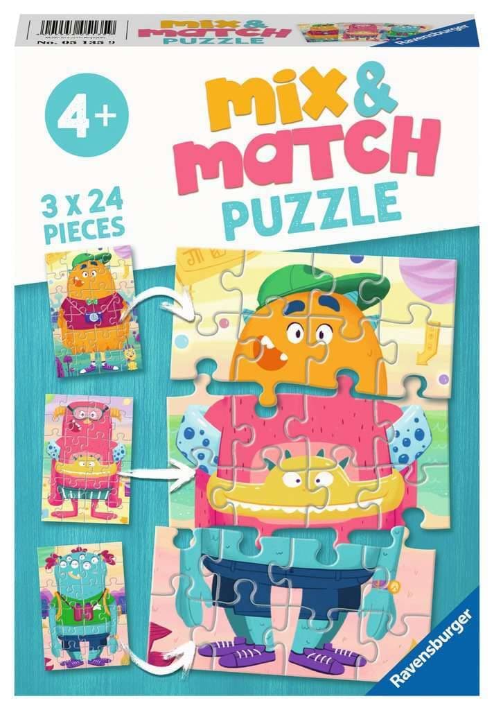 Пъзел Ravensburger 3х24 ел. - Щастливото чудовище