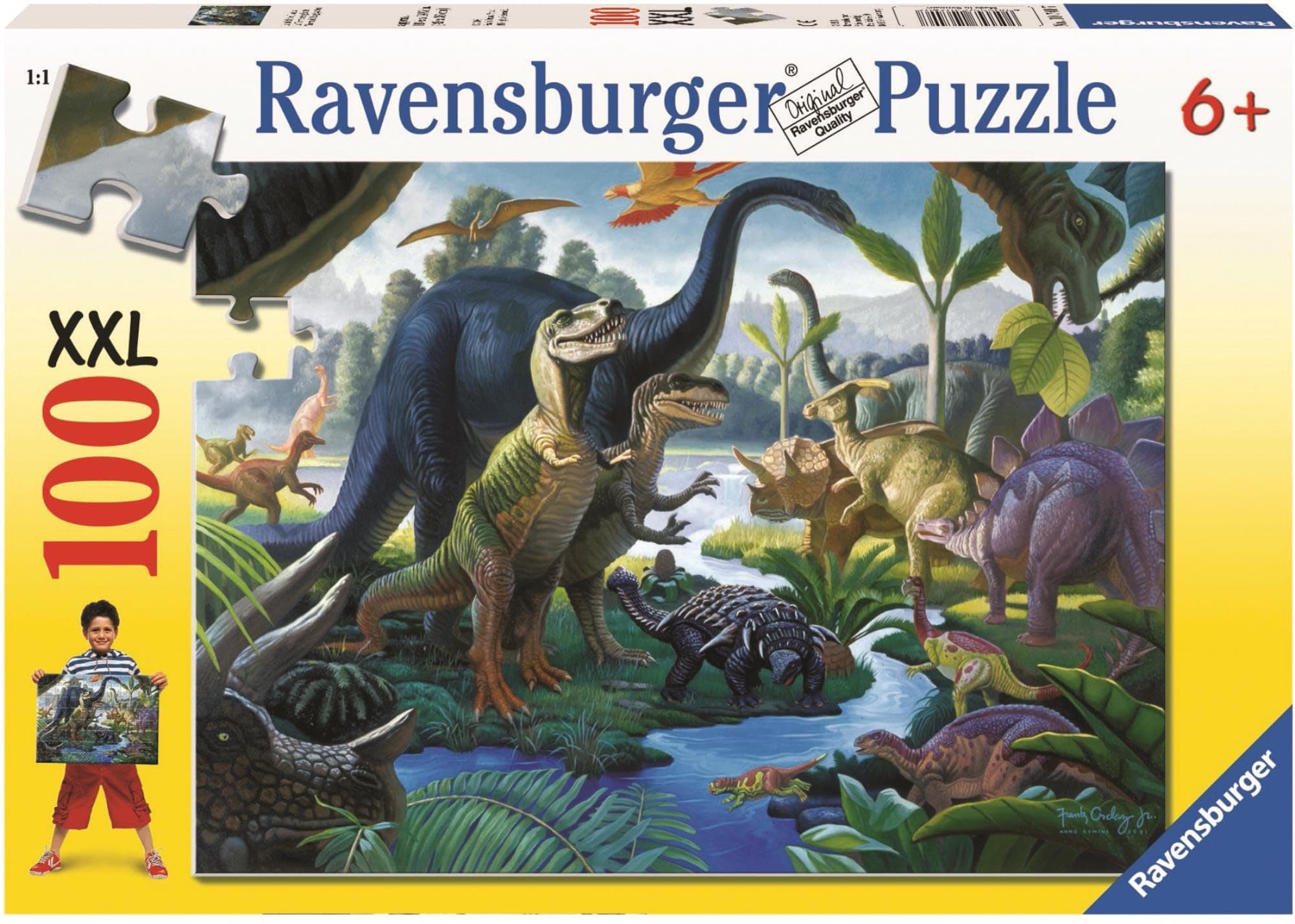 Пъзел Ravensburger 100 ел. XXL - Гигански динозаври