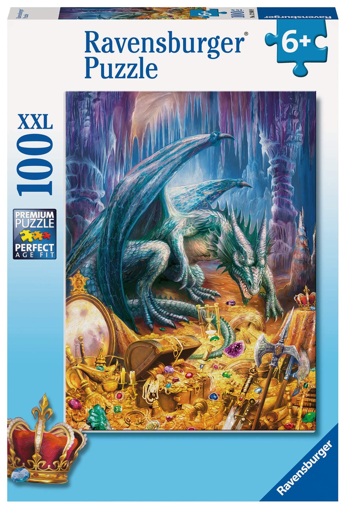 Пъзел Ravensburger 100 ел. XXL - Съкровището на дракона