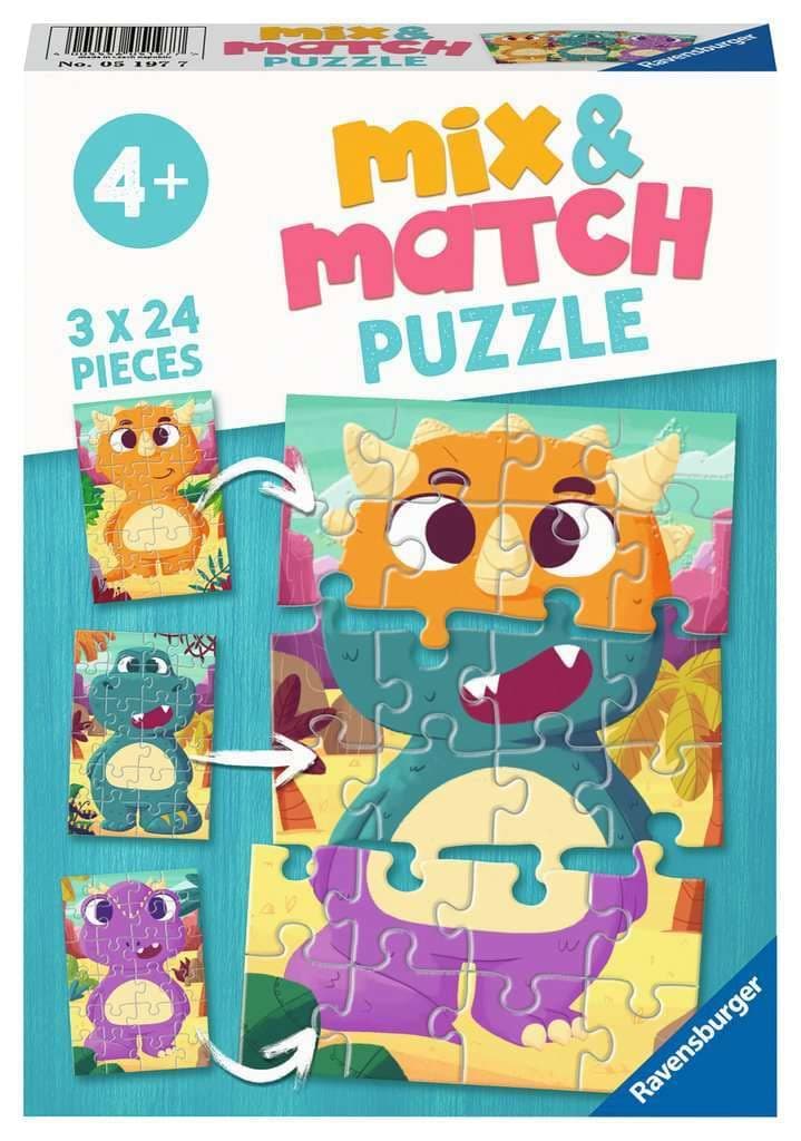 Пъзел Ravensburger 3х24 ел. - Динозаври