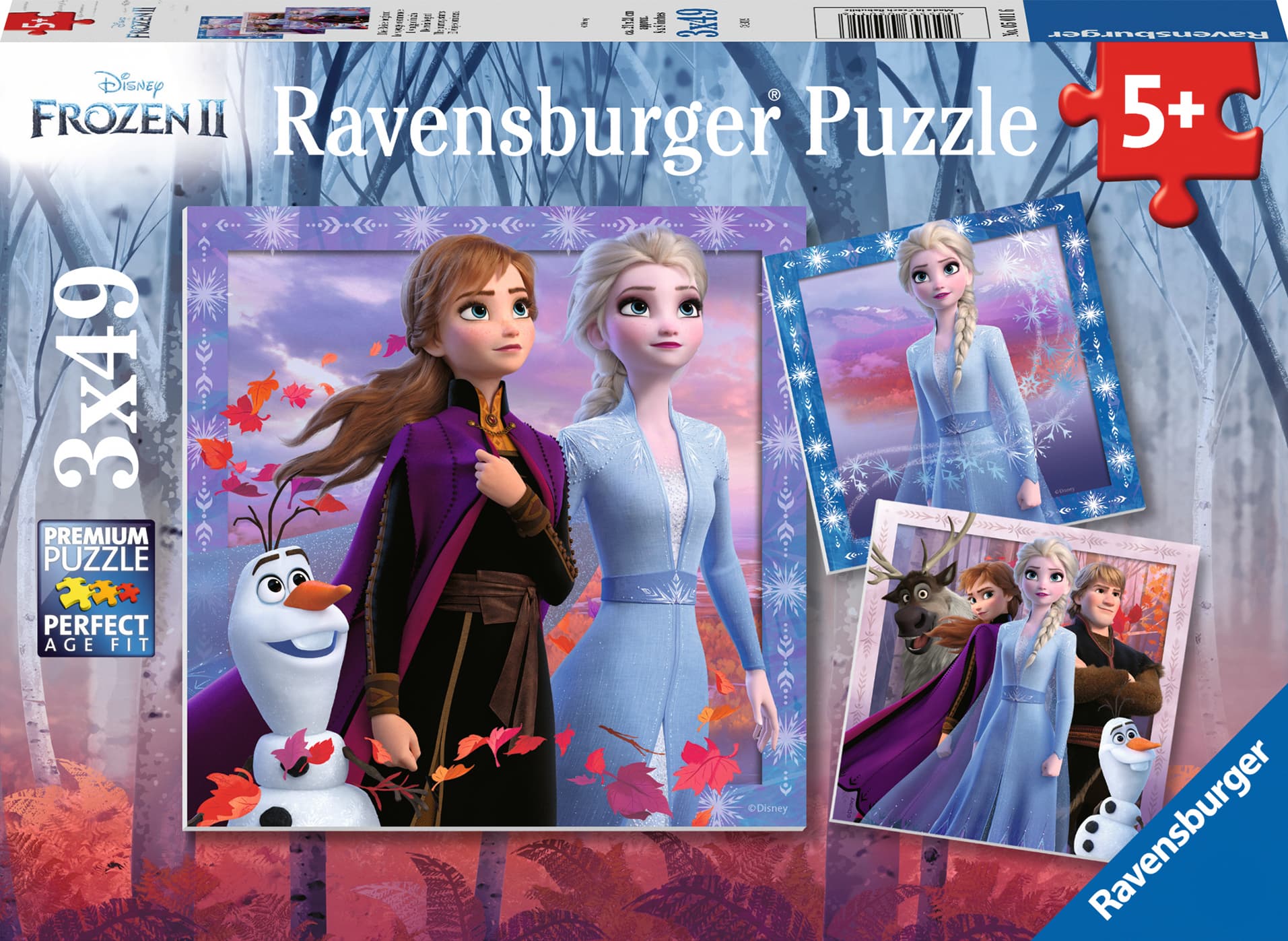 Пъзел Ravensburger 3x49 ел. - Замръзналото кралство 2: Приключението започва