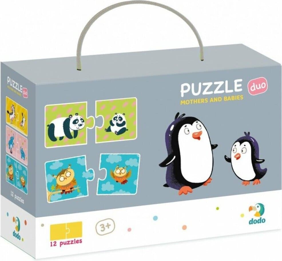 Комплект 12 пъзела Dodo Duo: Майки и бебета, 24 части