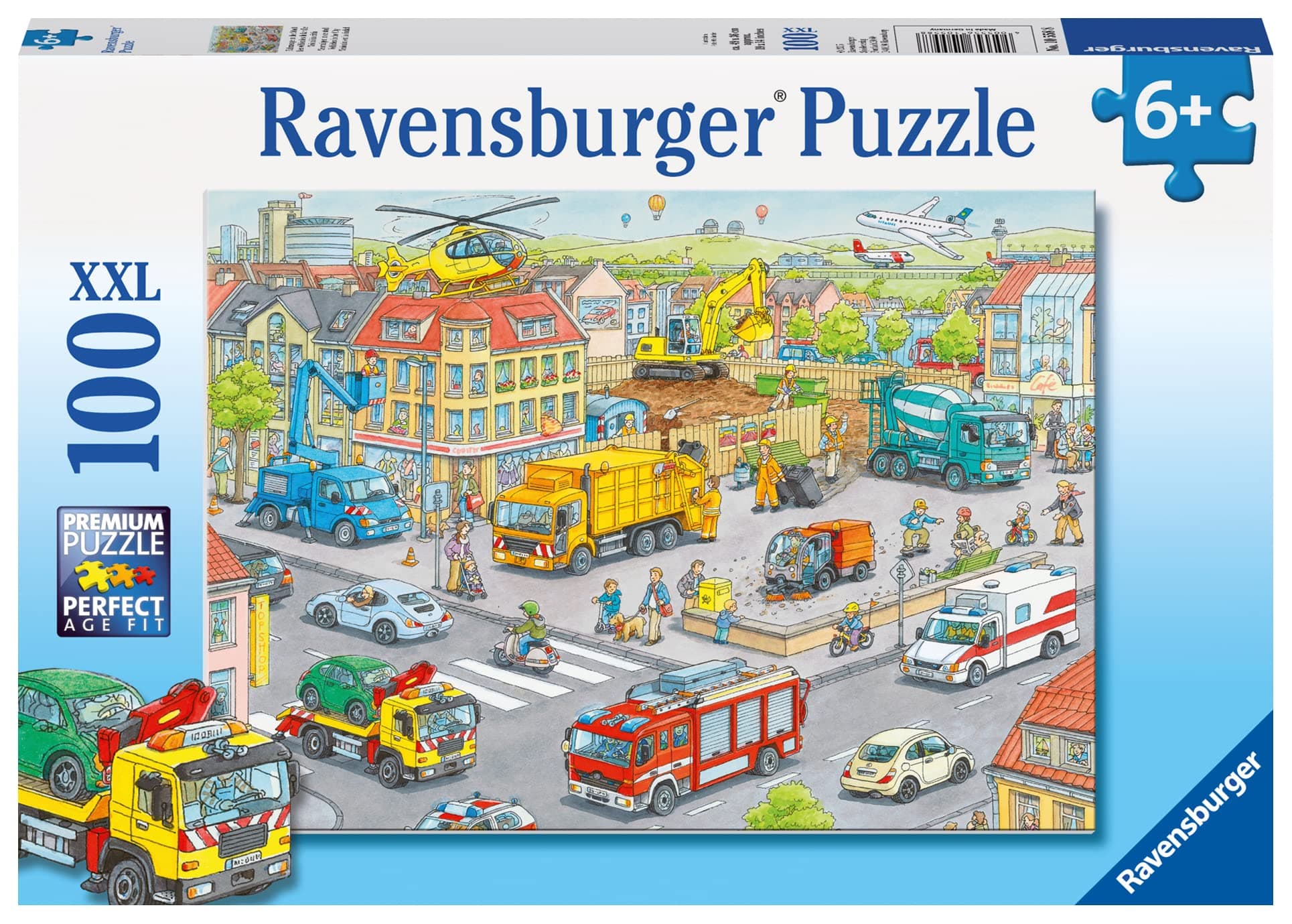 Пъзел Ravensburger 100 ел. XXL - Превозни средства в града