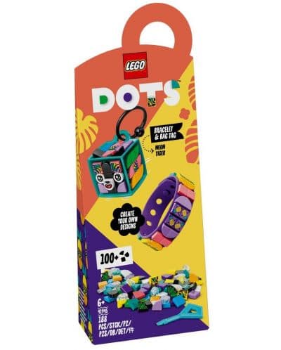 LEGO® DOTS™ 41945 - Гривна и табелка за чанта Neon Tiger