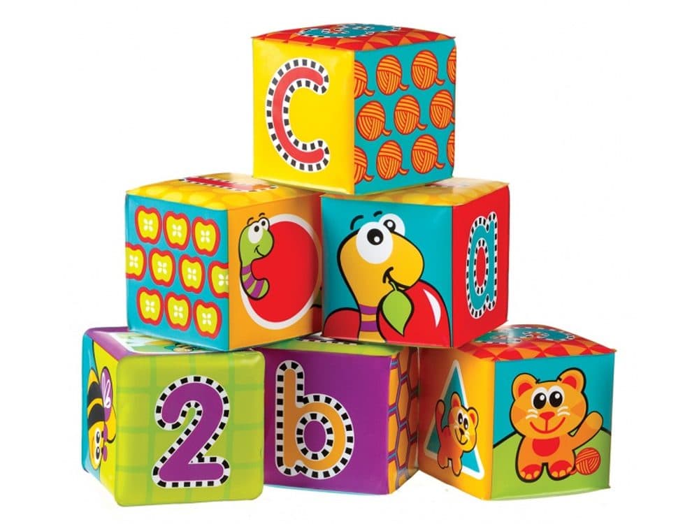 Меки кубчета за баня 123 Playgro, 6 броя, 6м+