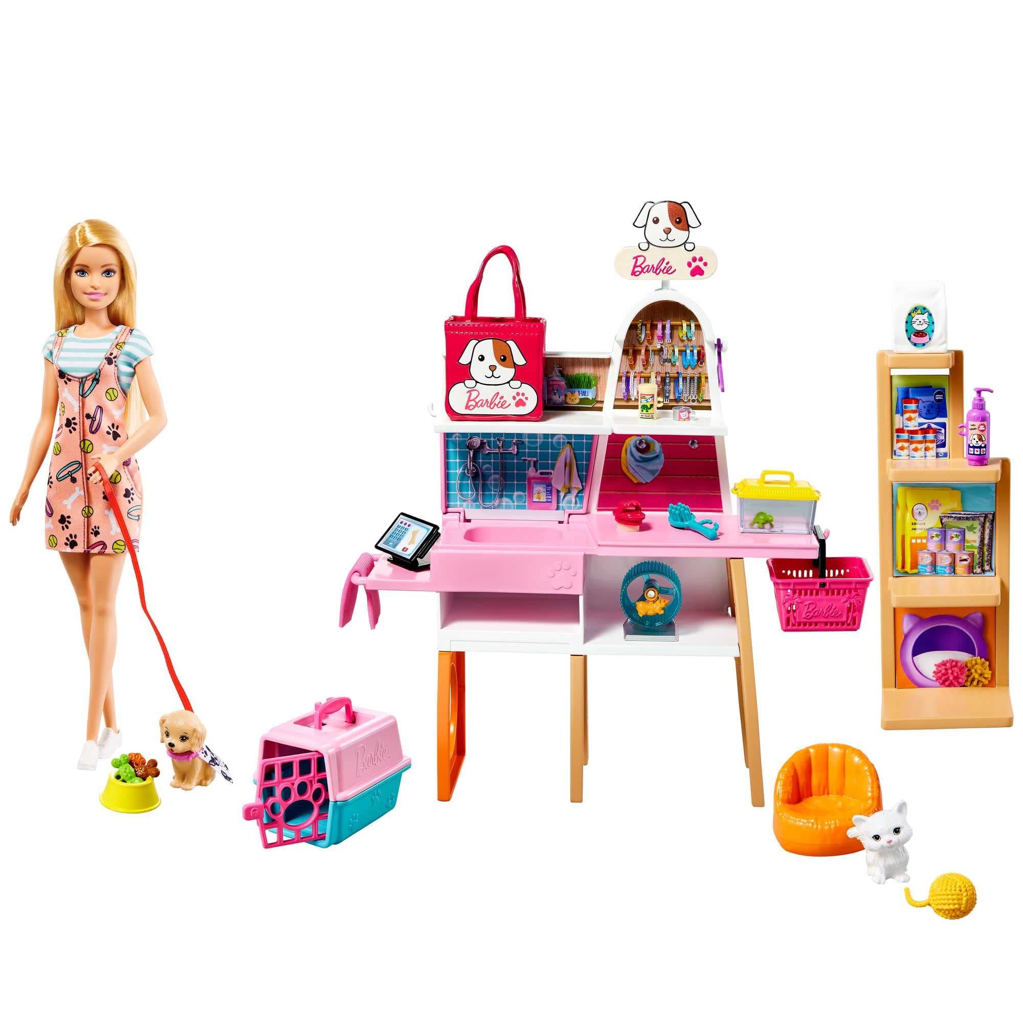 Кукла Barbie - Игрален комплект магазин за домашни любимци