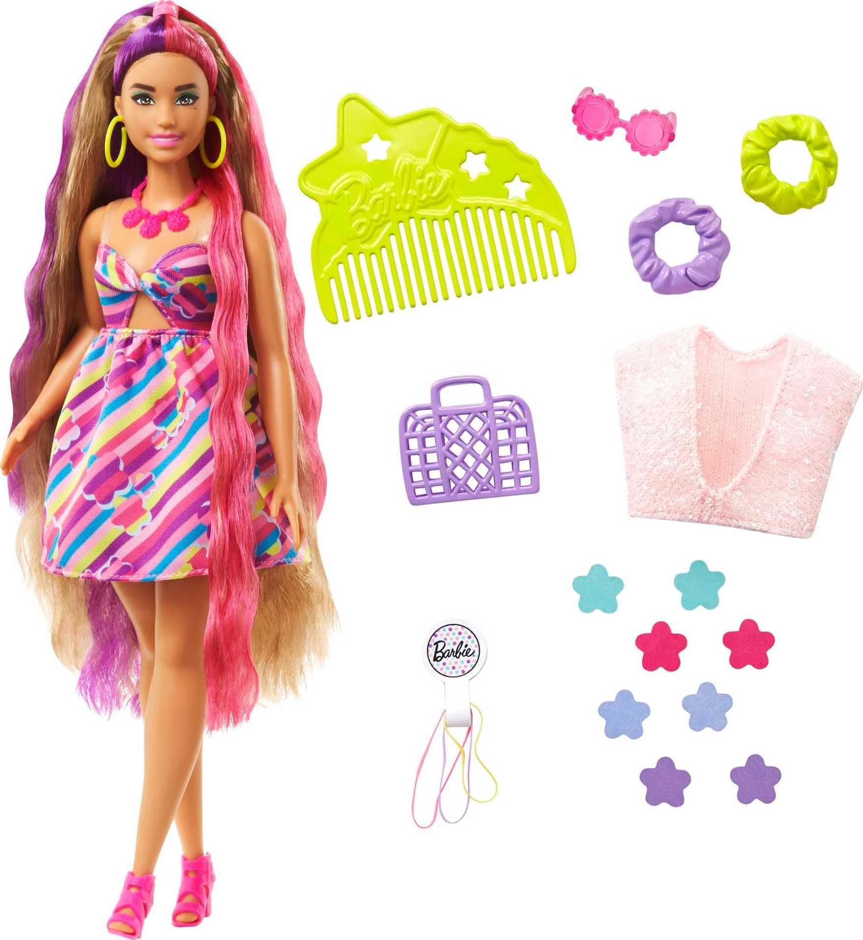 Кукла Barbie - Комплект кукла с дълга коса и цветя