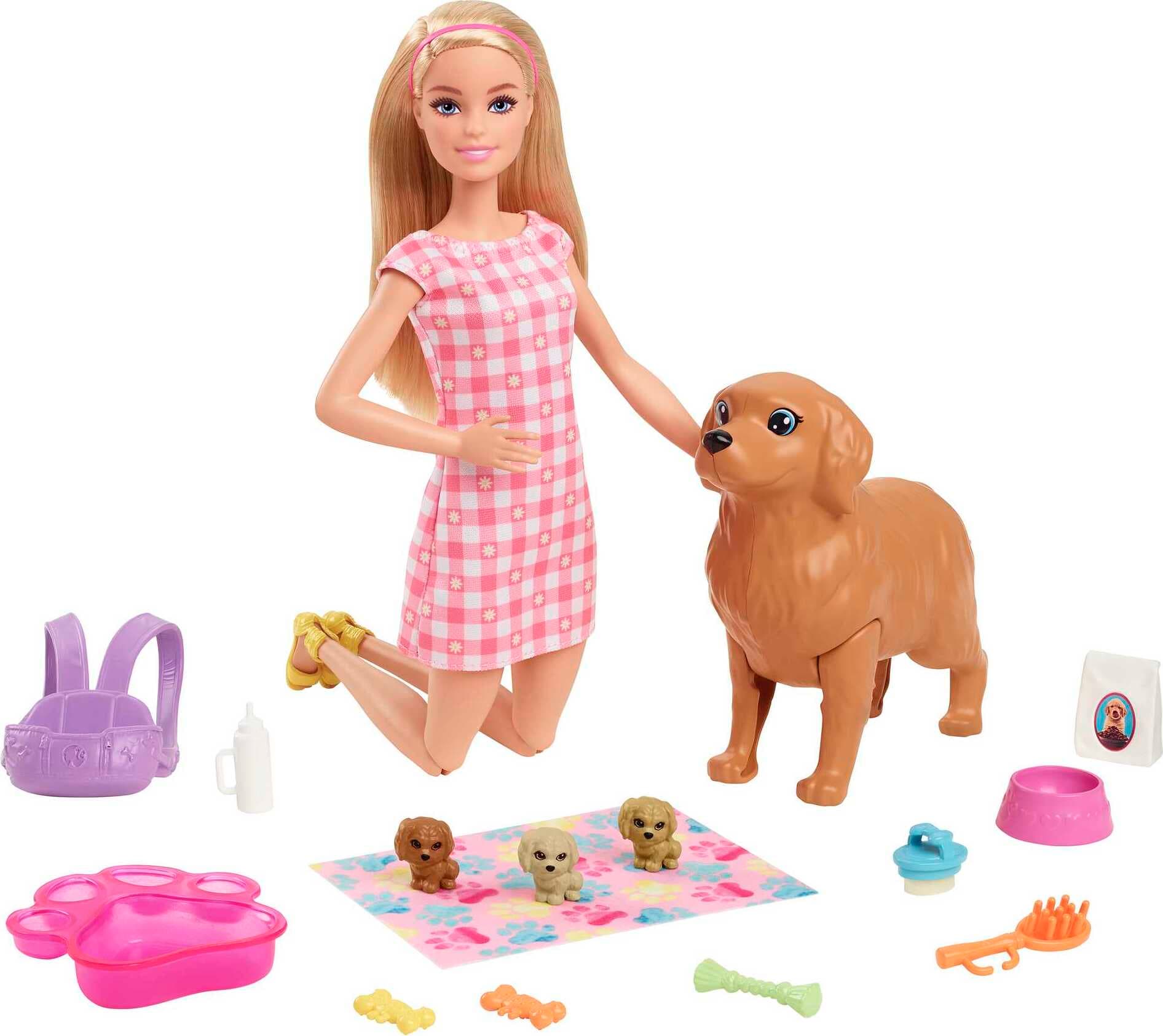 Кукла Barbie - Комплект с куче и новородени кученца