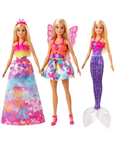 Кукла Barbie - Комплект с три костюма: русалка, фея и принцеса