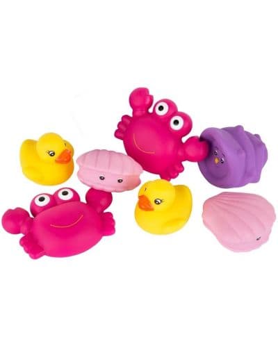 Животни за баня розов цвят Playgro, 7 броя, 6м+