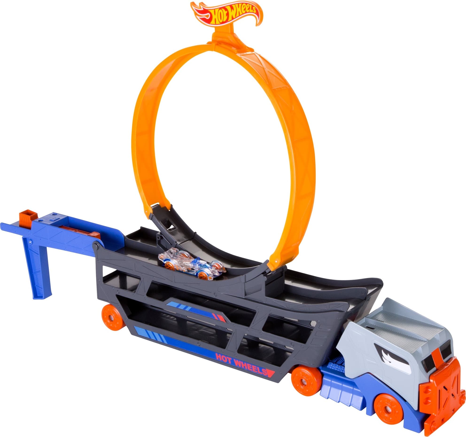 Hot Wheels - Игрален комплект Транспортьор с писта и количка