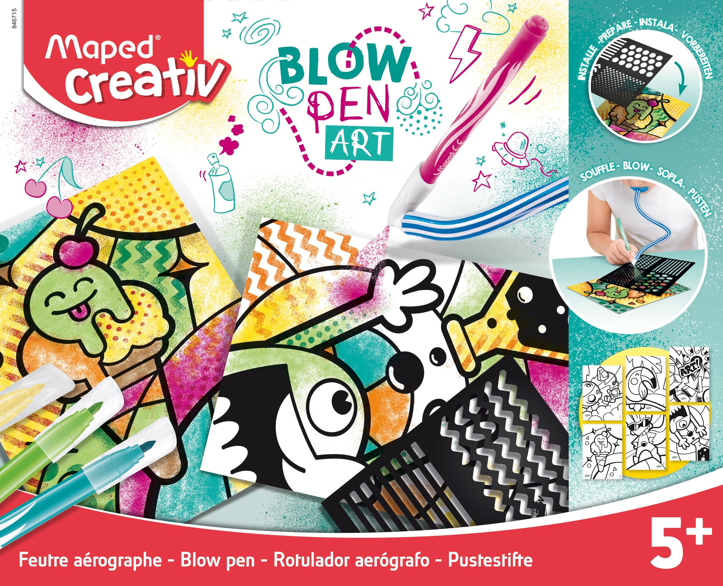 Креативен комплект MAPED Color&Play Blowpen флумастери Pop Art, 14 части