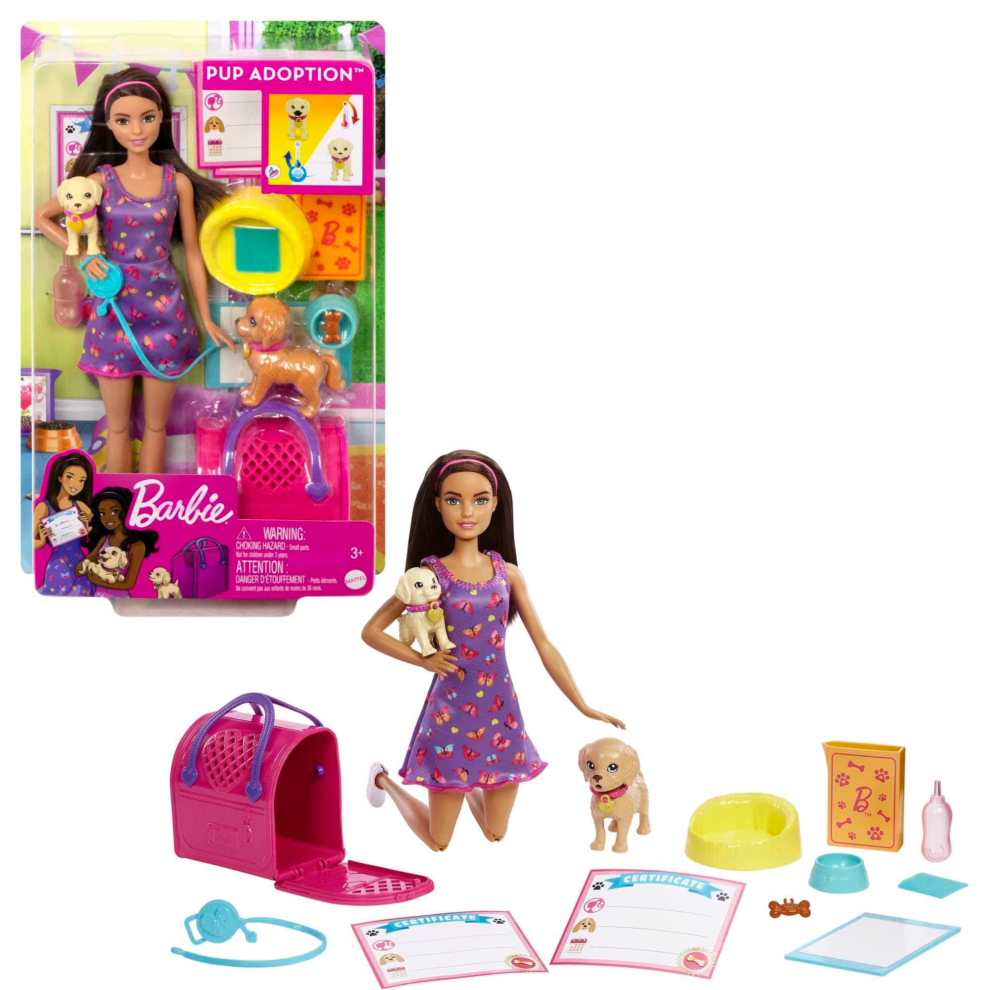 Кукла Barbie - Игрален комплект с осиновено кученце