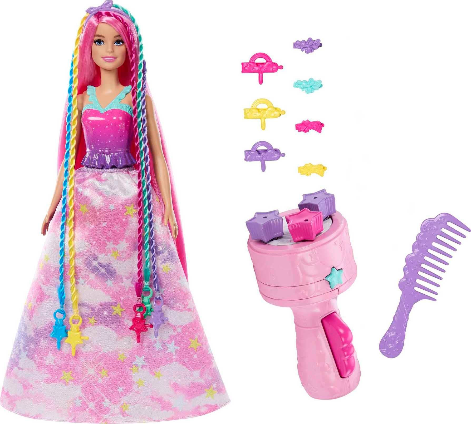 Кукла Barbie Дриймтопия - Комплект кукла с шарени плитки и аксесоари за прически