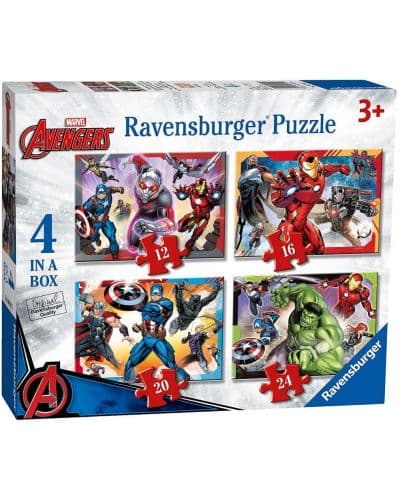 Ravensburger - Пъзел 4-в-1: 12/16/20/24 ел. - Авенджърс