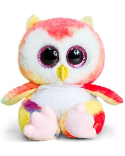 Плюшена играчка Keel Toys Animotsu - Бухалче, цветно, 15 cm