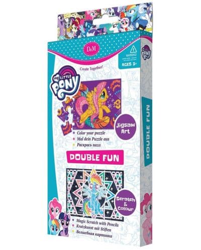 Творчески комплект Revontuli Toys Oy - Пъзел и гравиране, двоен, Моето малко пони