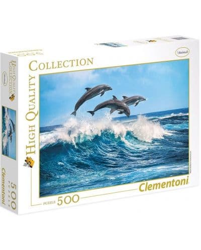Пъзел Clementoni от 500 части - Делфини, Уилям Брадбъри