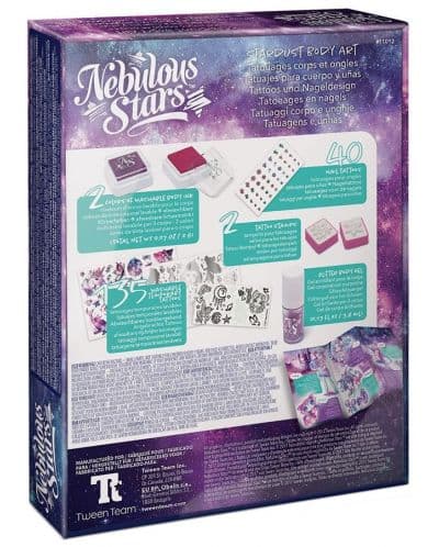 Творчески комплект Nebulous Stars - Блестящи боички и татуировки за тяло и нокти, Небулия