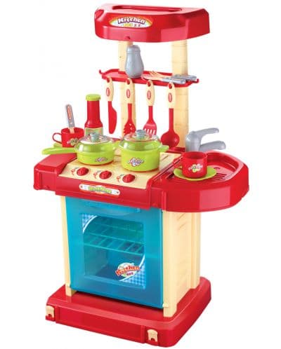 Игрален комплект Buba My Kitchen - Детска кухня, червена
