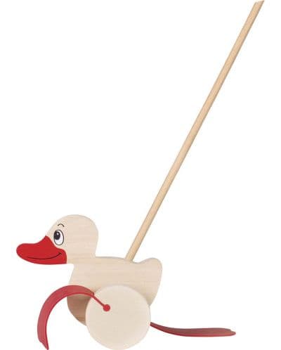 Дървена играчка за бутане Goki - Пате