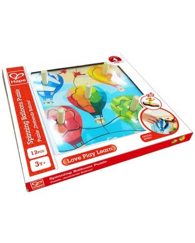 Дървен пъзел-игра 2 в 1 Hape - Балони