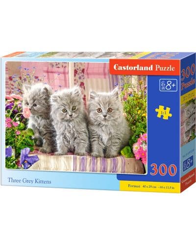 Пъзел Castorland от 300 части - Три сиви котенца