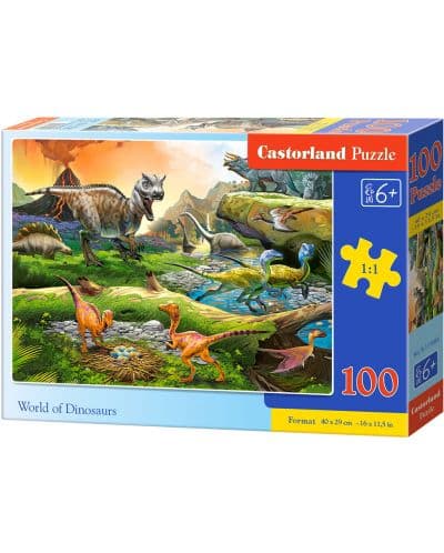 Пъзел Castorland от 100 части - Светът на динозаврите