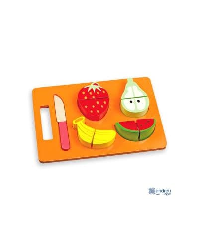 Дървен комплект за рязане Andreu Toys - Плодове