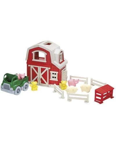 Игрален комплект Green Toys - Ферма-къщичка, 12 части