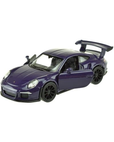 Метална количка Toi Toys Welly - Porsche GT 3, тъмнолилава