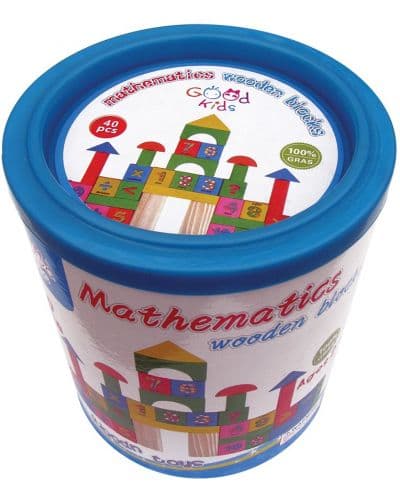 Дървен замък B-MAX, в кофа, 40 части