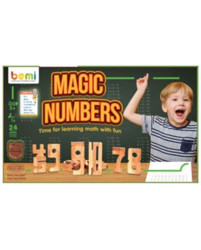 Дървена игра Bemi - Магически числа, 24 части