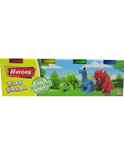 Heroes Пластилин без глутен, 4 цвята х 100 гр.
