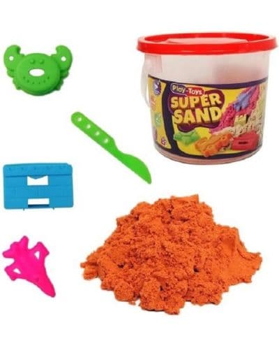 PLAYTOYS Кофа със Зелен кинетичен пясък 400 гр. с фигурки