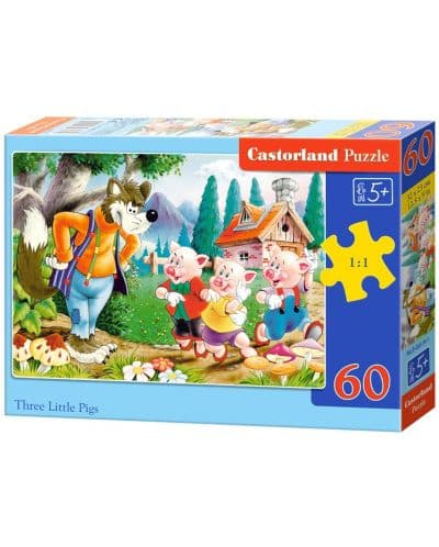 Пъзел Castorland от 60 части - Трите прасенца
