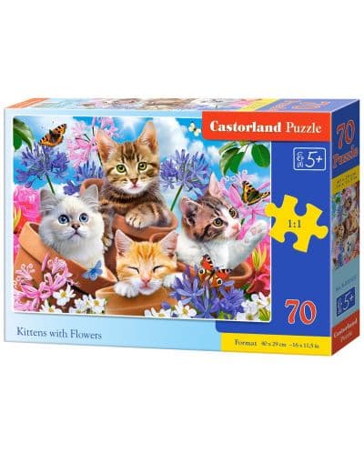 Пъзел Castorland от 70 части - Котета и цветя