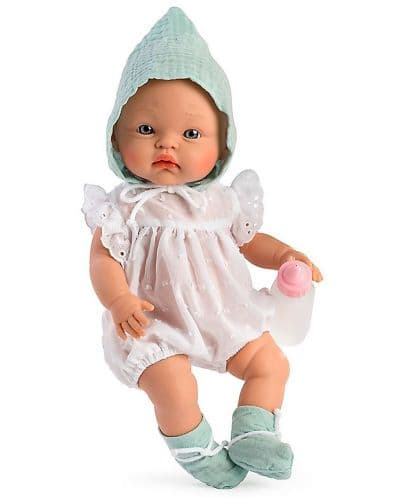 Кукла Asi Dolls - Бебе Алекс, с бяло боди с бродерии, 36 cm