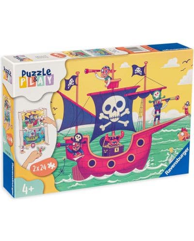 Пъзел-настолна игра Ravensburger от 2 х 24 части - Земя в полезрението