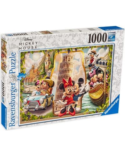 Пъзел Ravensburger от 1000 части - Мики и Мини на ваканция