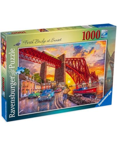 Пъзел Ravensburger от 1000 части - Залез зад моста