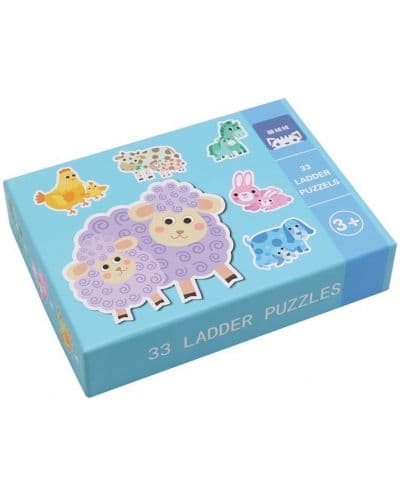 Комплект прогресивни пъзели Andreu Toys - Животните и техните малки, 6 броя