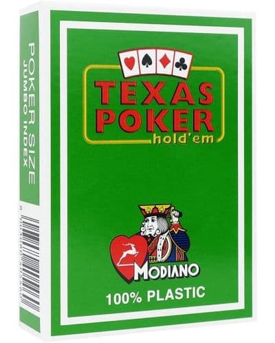 Пластични покер карти Texas Poker - светлозелен гръб